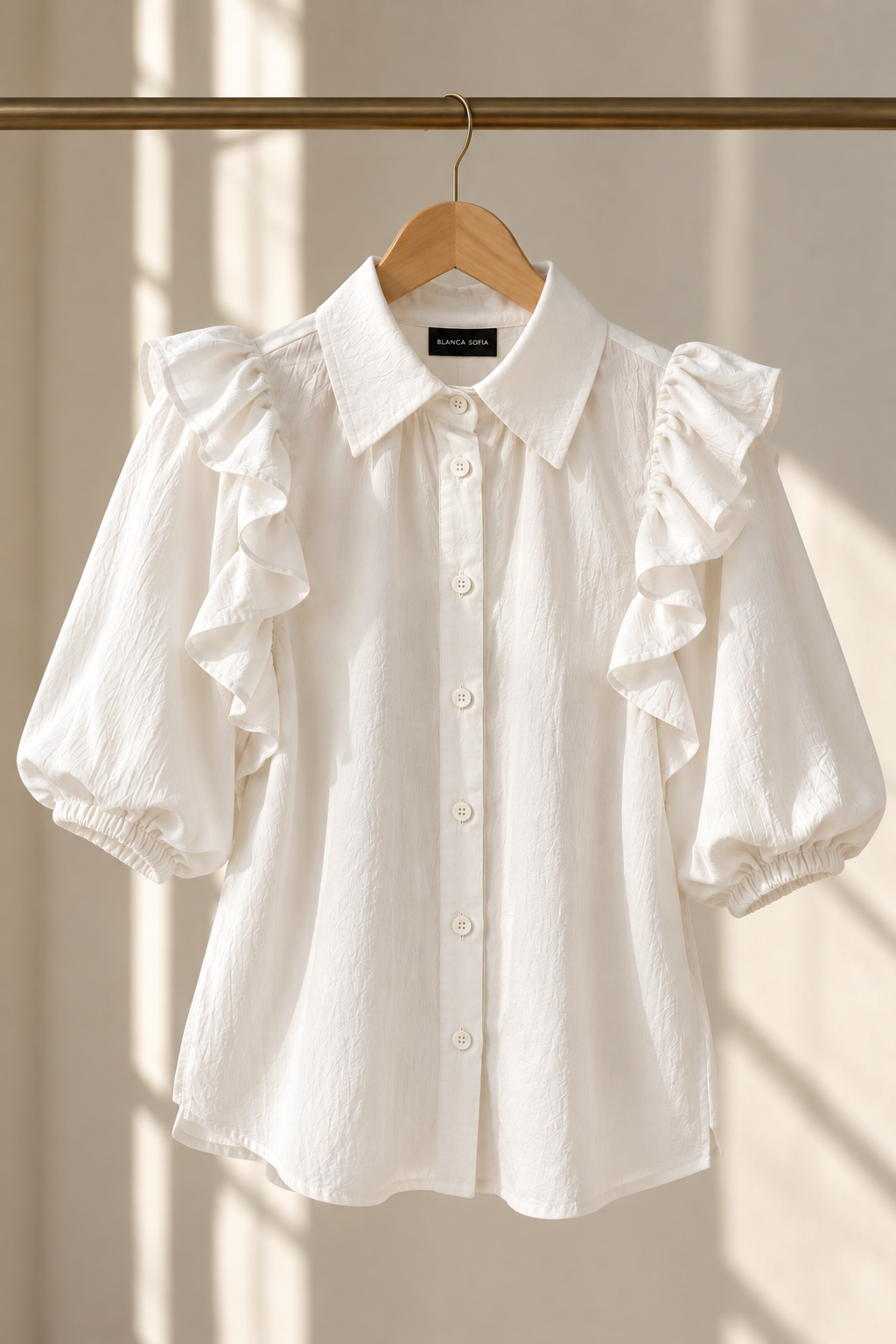 Blusa Amanda doble vuelo blanca