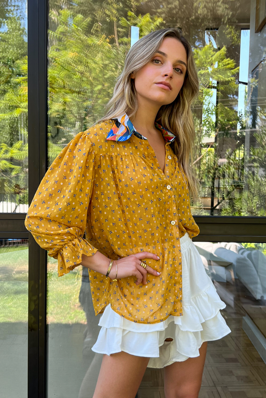 Blusa Rafaela Yellow Flowers