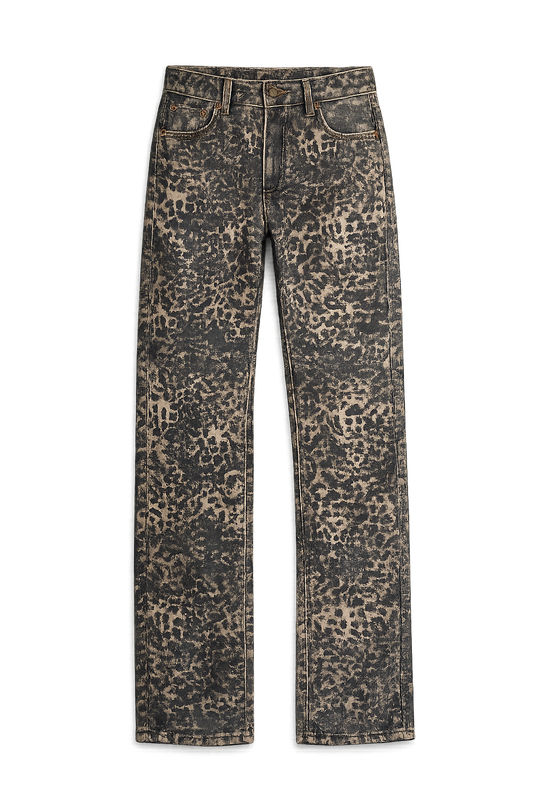 JEANS BARREL LEOPARD