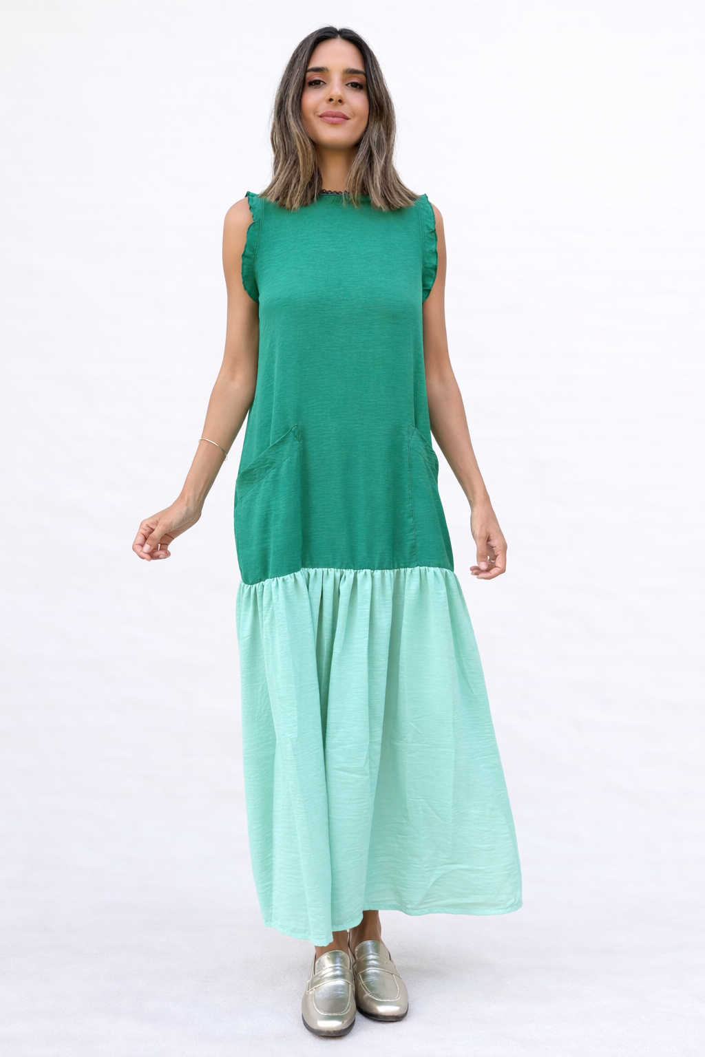 Vestido Italia DARK GREEN / LIGHT GREEN