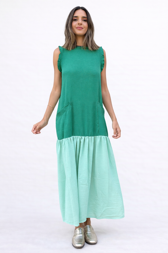 Vestido Italia DARK GREEN / LIGHT GREEN