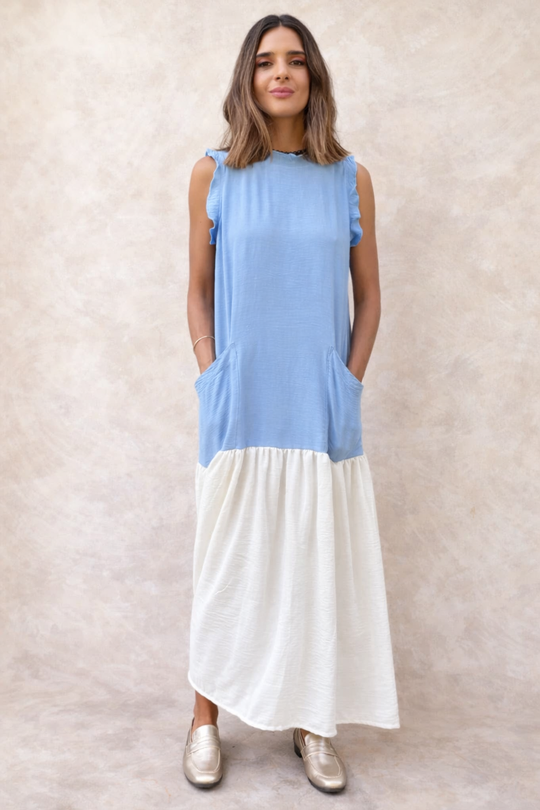 Vestido Italia LIGHT BLUE / WHITE