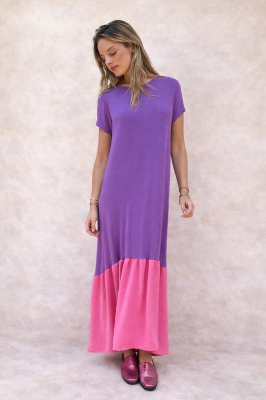VESTIDO RUFALLO PURPLE/PINK
