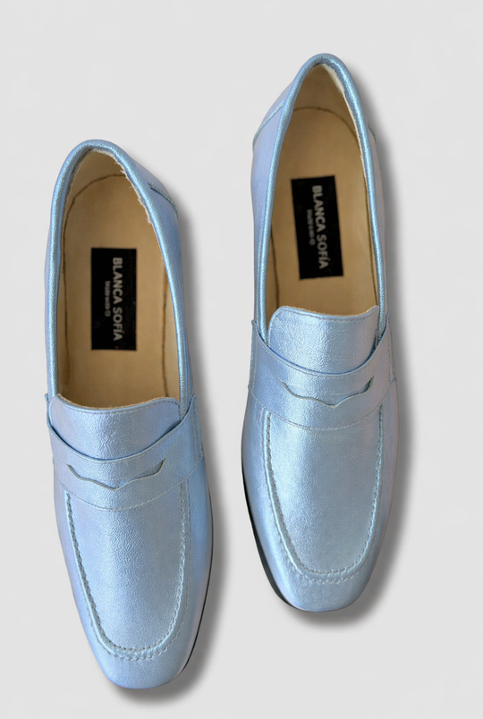Mocasín Walk Perfect Sky Blue / Cuero