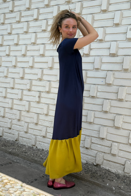 VESTIDO RUFALLO BLUE/YELLOW
