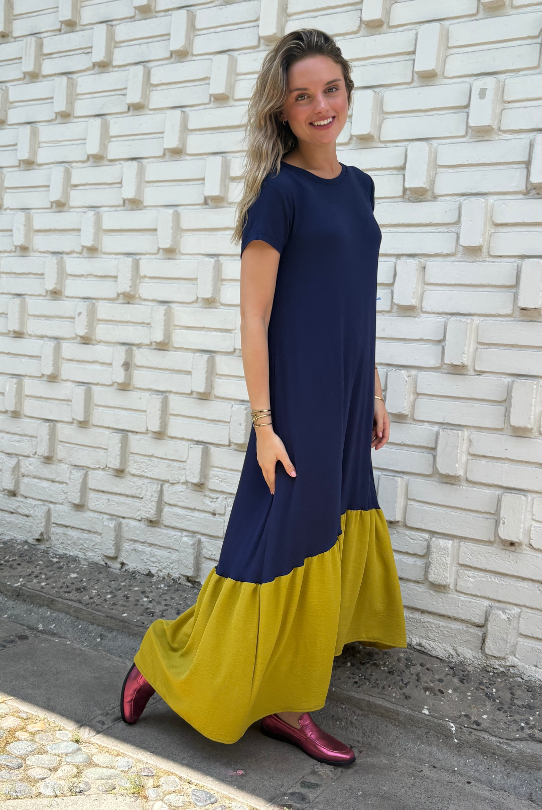 VESTIDO RUFALLO BLUE/YELLOW