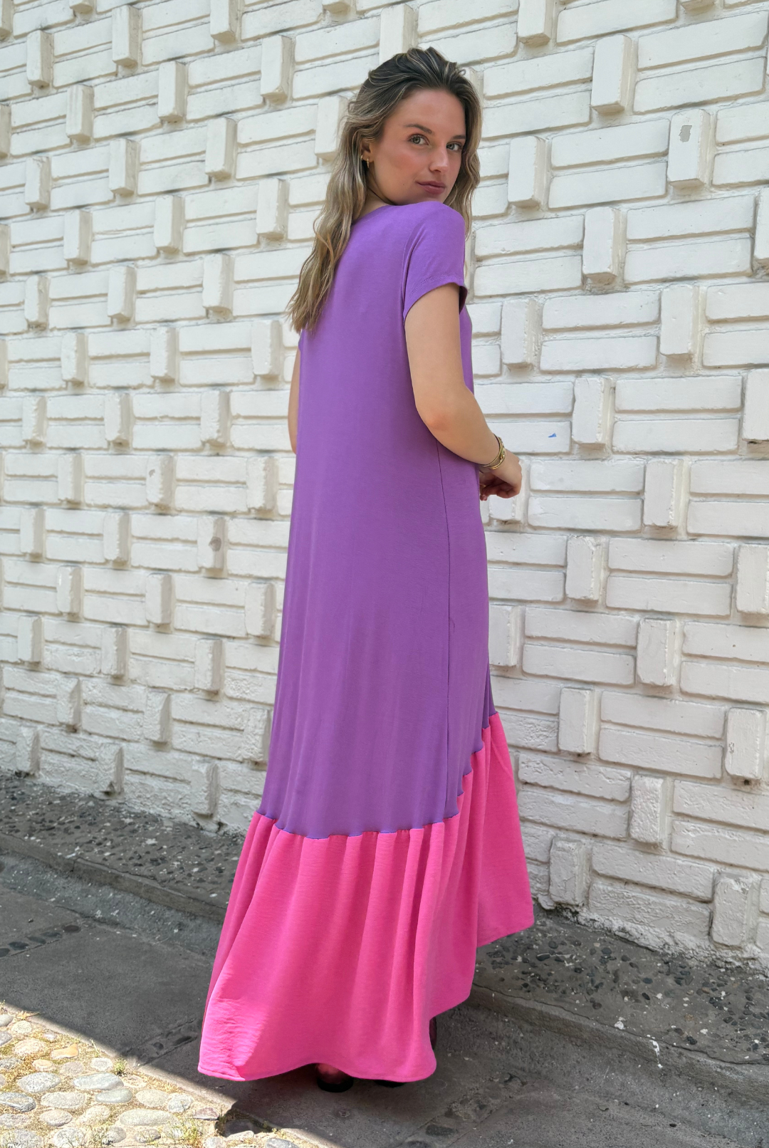 VESTIDO RUFALLO PURPLE/PINK