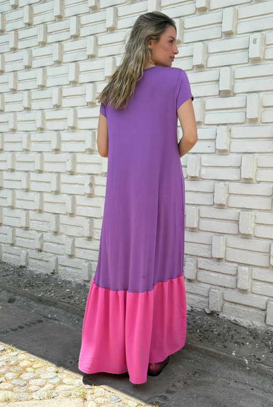 VESTIDO RUFALLO PURPLE/PINK
