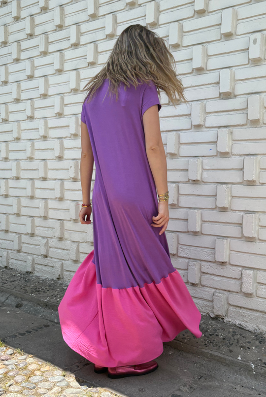 VESTIDO RUFALLO PURPLE/PINK