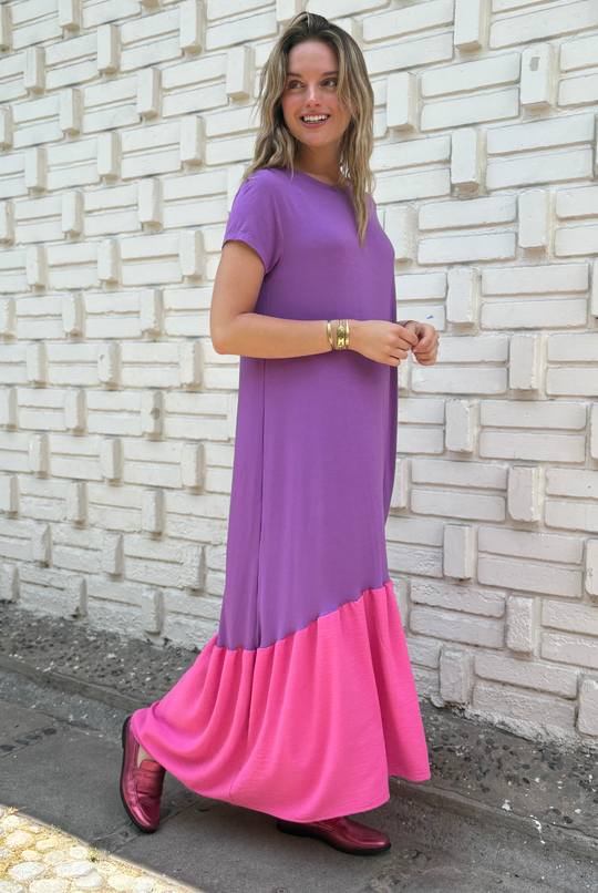 VESTIDO RUFALLO PURPLE/PINK