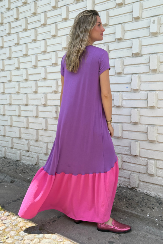 VESTIDO RUFALLO PURPLE/PINK