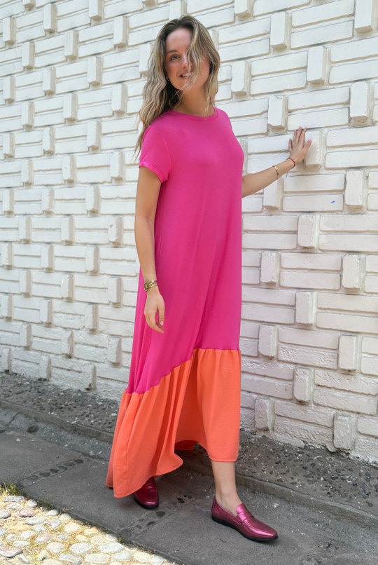 VESTIDO RUFALLO PINK/ORANGE