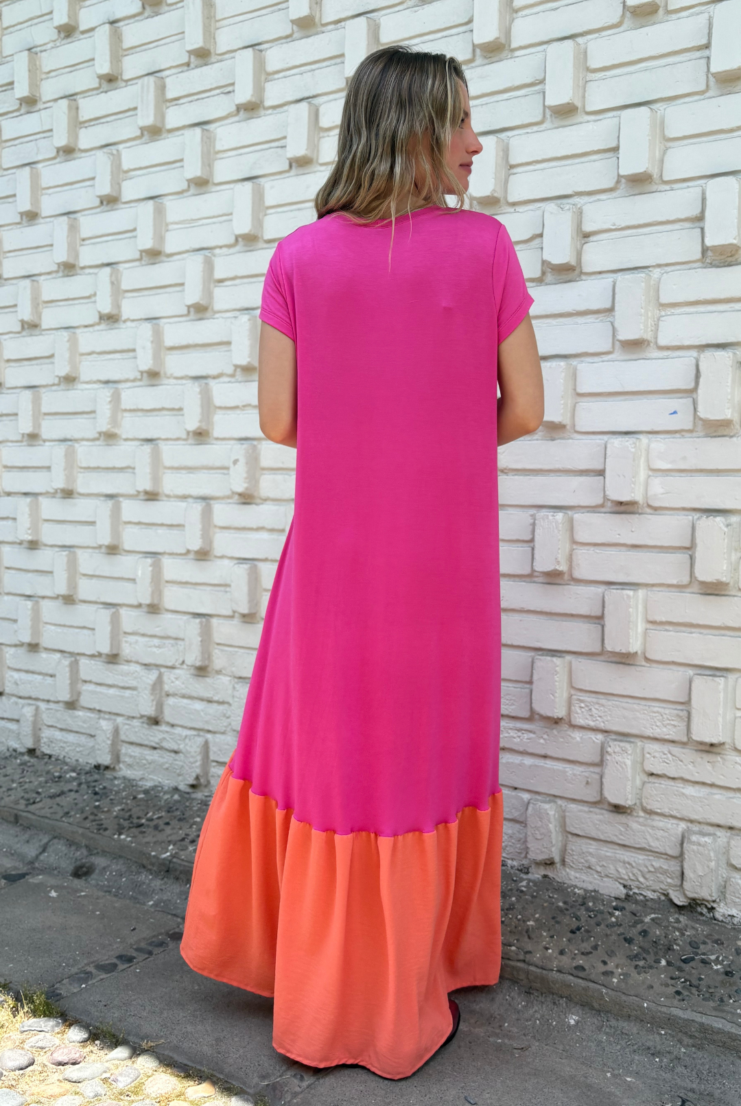 VESTIDO RUFALLO PINK/ORANGE