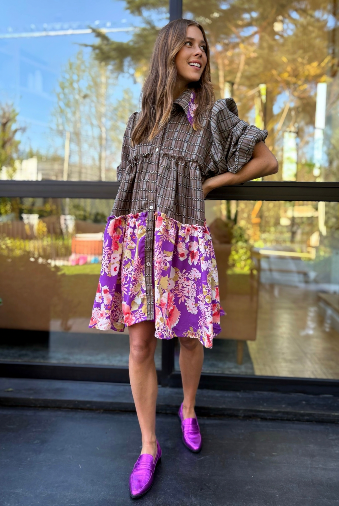 Vestido Sevilla Purple Pattern
