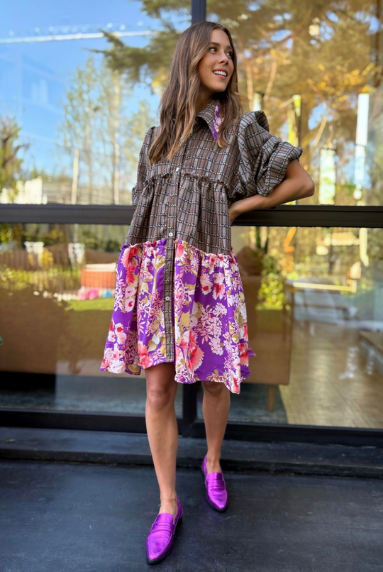 Vestido Sevilla Purple Pattern