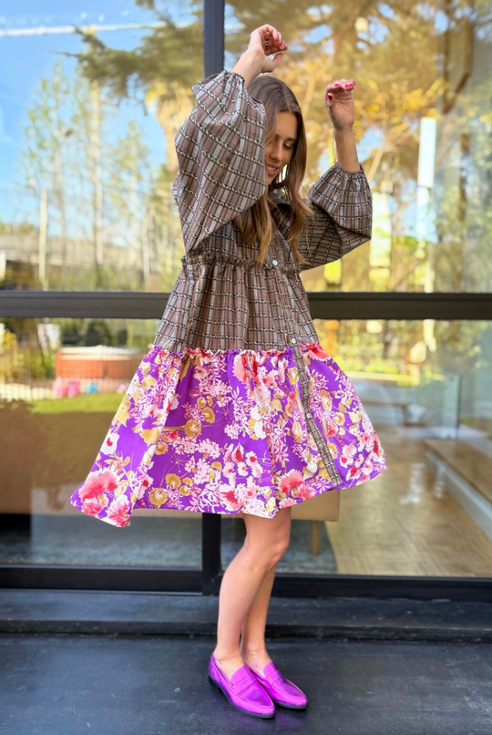 Vestido Sevilla Purple Pattern