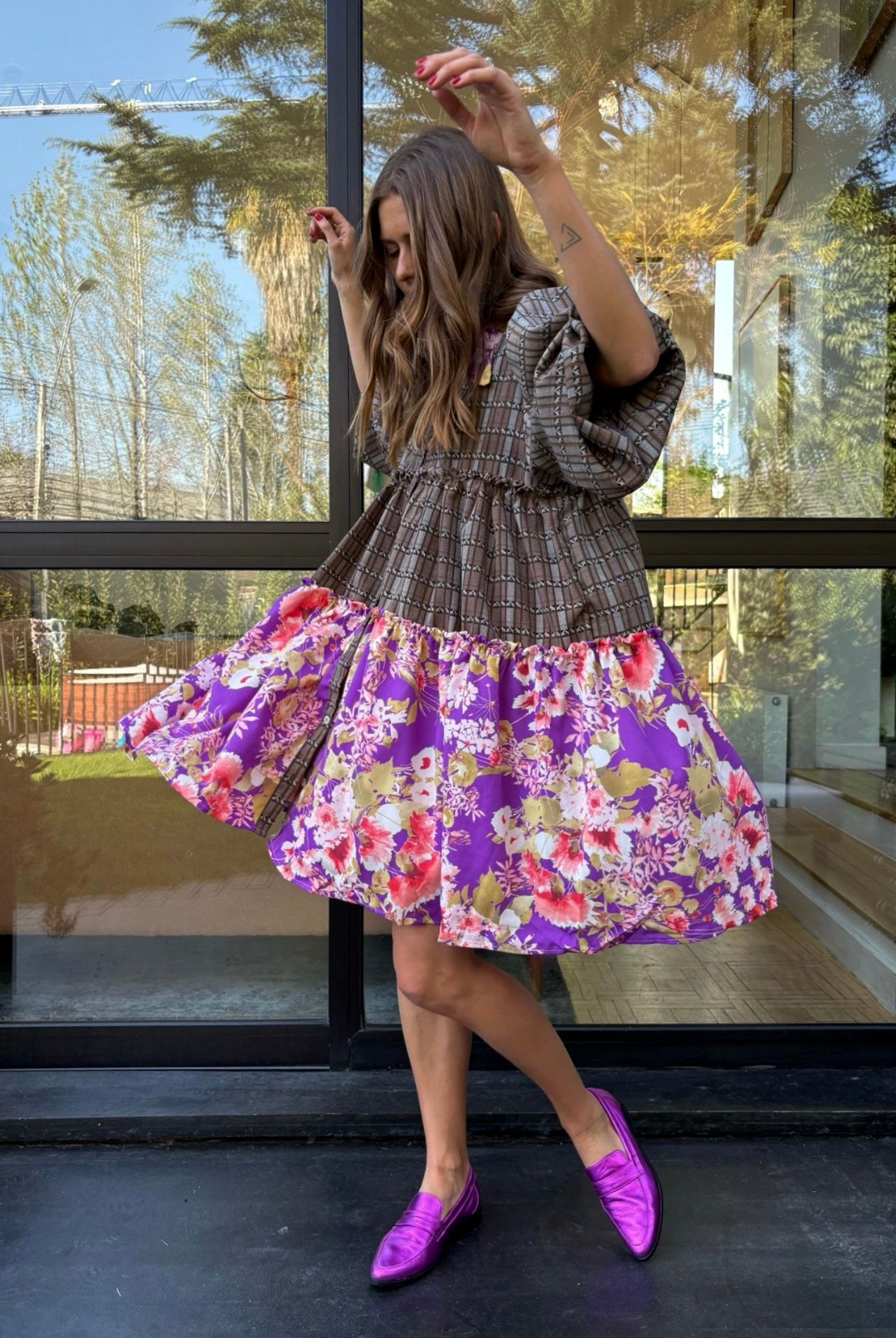 Vestido Sevilla Purple Pattern