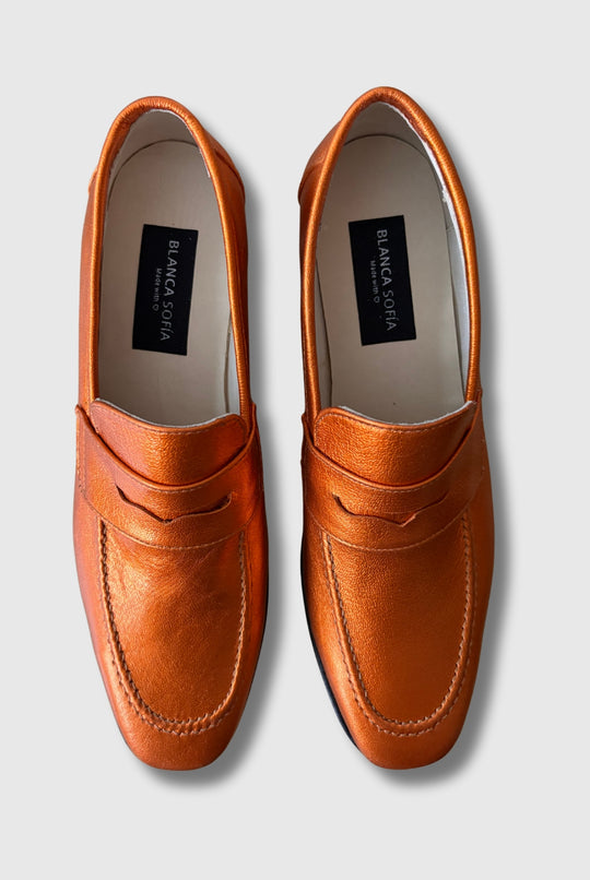 Mocasín Maia Orange / Cuero