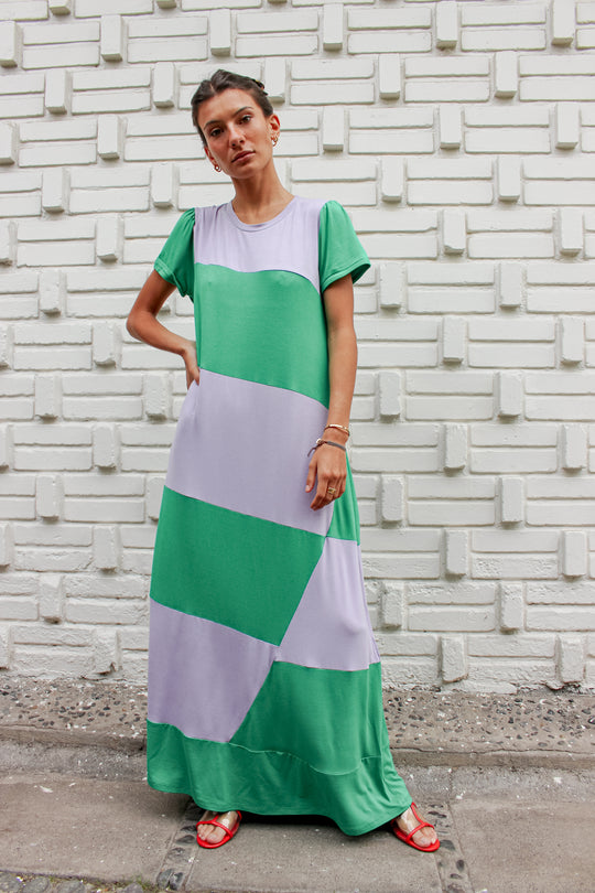 Vestido Delfi Lila/Verde